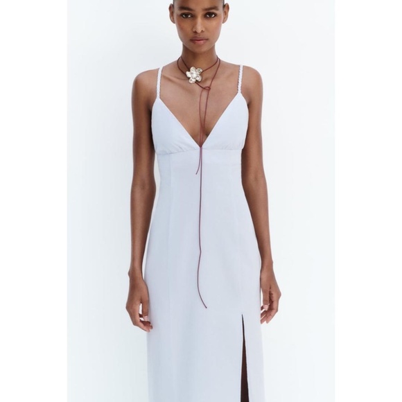 ZARA Woven Strap Midi Dress NWT - Picture 2 of 7